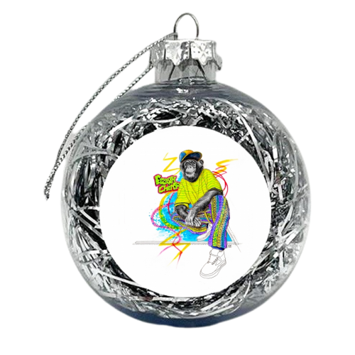 Fresh Chimp - xmas bauble by Maya Mistry