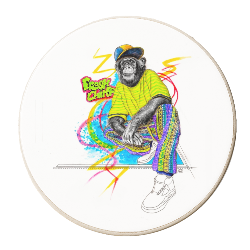 Fresh Chimp - personalised beer coaster by Maya Mistry