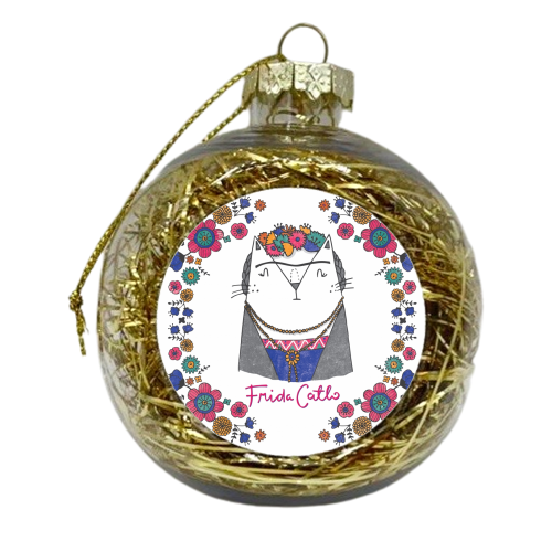 Frida Catlo - xmas bauble by Katie Ruby Miller