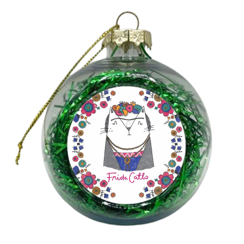 Frida Catlo - xmas bauble by Katie Ruby Miller
