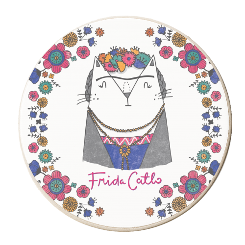 Frida Catlo - personalised beer coaster by Katie Ruby Miller