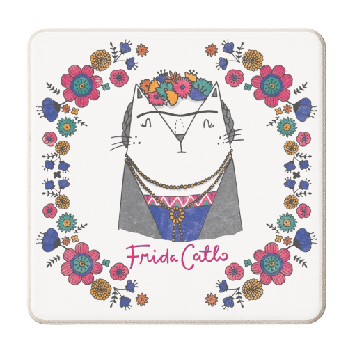 Frida Catlo - personalised beer coaster by Katie Ruby Miller