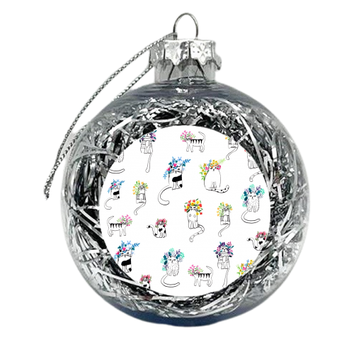 Frida cats - xmas bauble by Michelle Walker