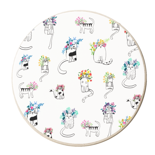 Frida cats - personalised beer coaster by Michelle Walker