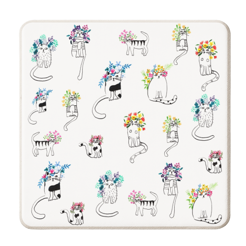 Frida cats - personalised beer coaster by Michelle Walker