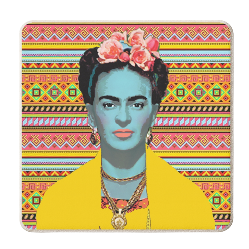Frida - Colourful - personalised beer coaster by Wallace Elizabeth