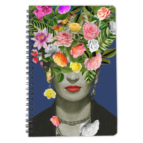 Frida Floral Blue - personalised A4, A5, A6 notebook by Frida Floral Studio