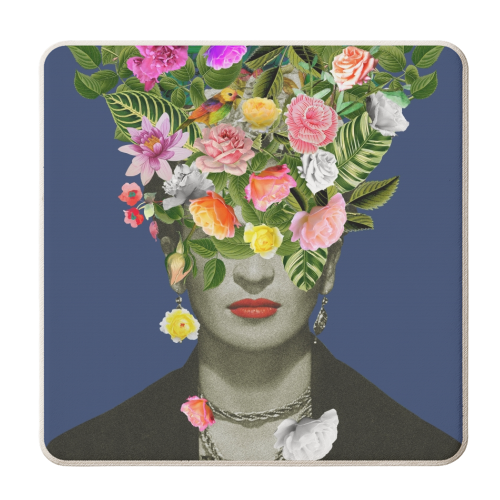 Frida Floral Blue - personalised beer coaster by Frida Floral Studio