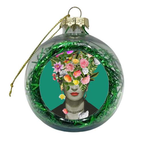 Frida Floral Green - xmas bauble by Frida Floral Studio