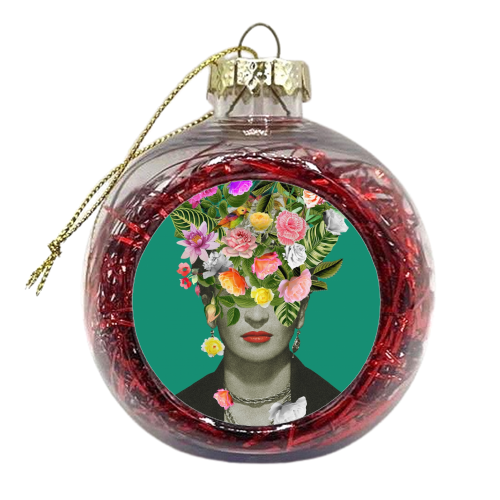 Frida Floral Green - xmas bauble by Frida Floral Studio