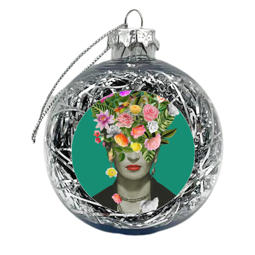 Frida Floral Green - xmas bauble by Frida Floral Studio