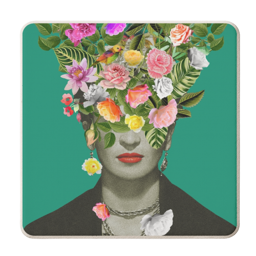 Frida Floral Green - personalised beer coaster by Frida Floral Studio