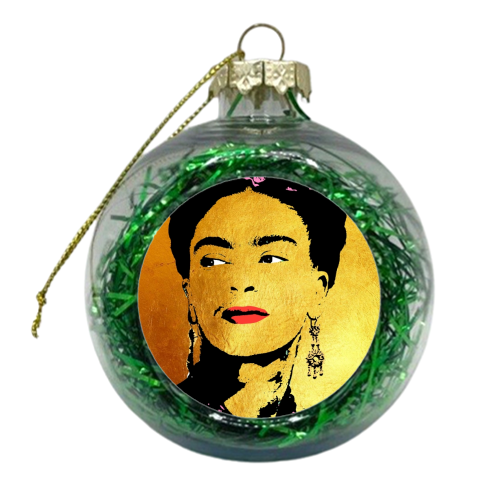 Frida - Gold - xmas bauble by Wallace Elizabeth