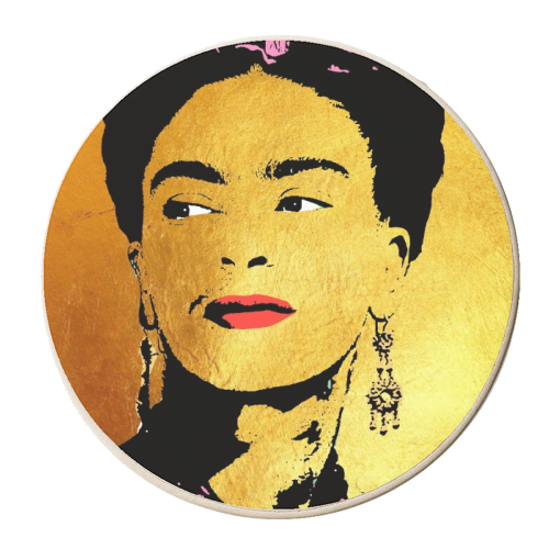 Frida - Gold - personalised beer coaster by Wallace Elizabeth