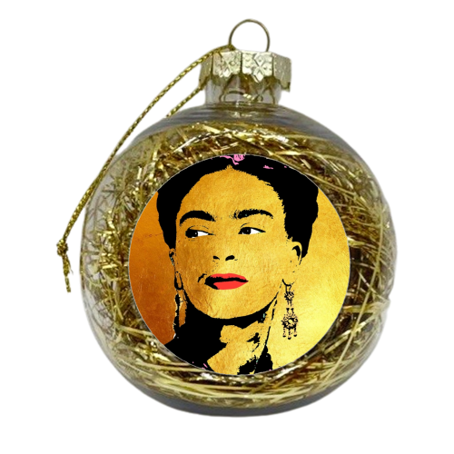 Frida - Gold - xmas bauble by Wallace Elizabeth