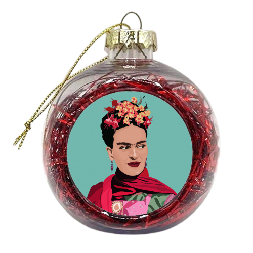 Frida Kahlo - xmas bauble by Rock and Rose Creative