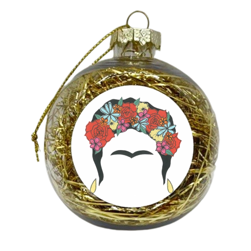 Frida Kahlo - xmas bauble by Yazmin Brooks