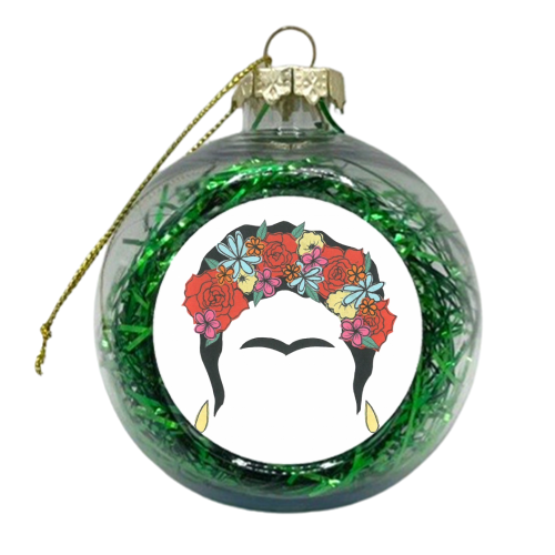 Frida Kahlo - xmas bauble by Yazmin Brooks