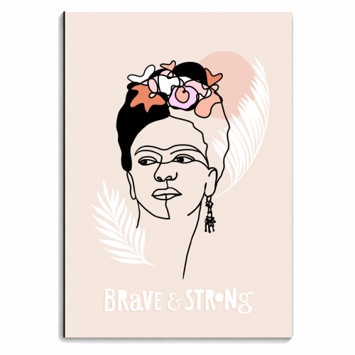Frida Kahlo Portrait - Brave and Strong - personalised A4, A5, A6 notebook by Dominique Vari