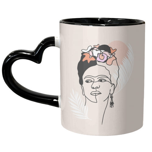 Frida Kahlo Portrait - Brave and Strong - unique mug by Dominique Vari