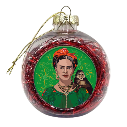 Frida Khalo & Monkey Collection - xmas bauble by Catherine Critchley.