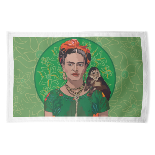 Frida Khalo & Monkey Collection - funny tea towel by Catherine Critchley.