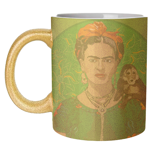 Frida Khalo & Monkey Collection - unique mug by Catherine Critchley.
