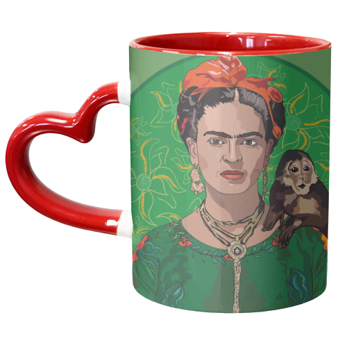 Frida Khalo & Monkey Collection - unique mug by Catherine Critchley.