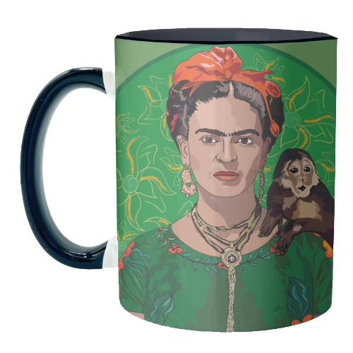 Frida Khalo & Monkey Collection - unique mug by Catherine Critchley.