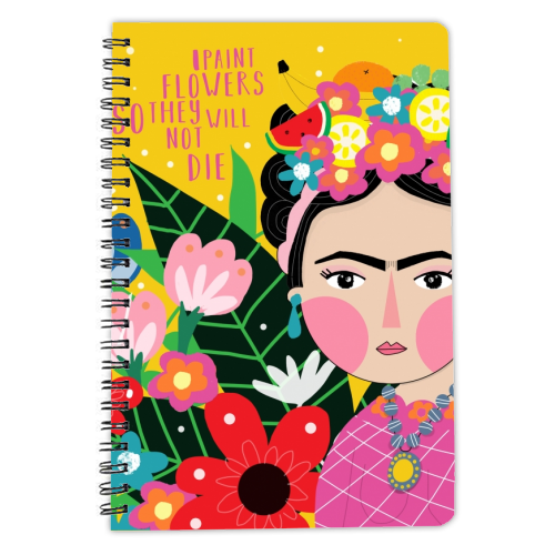 FRIDA LOVES FLOWERS - personalised A4, A5, A6 notebook by Nichola Cowdery
