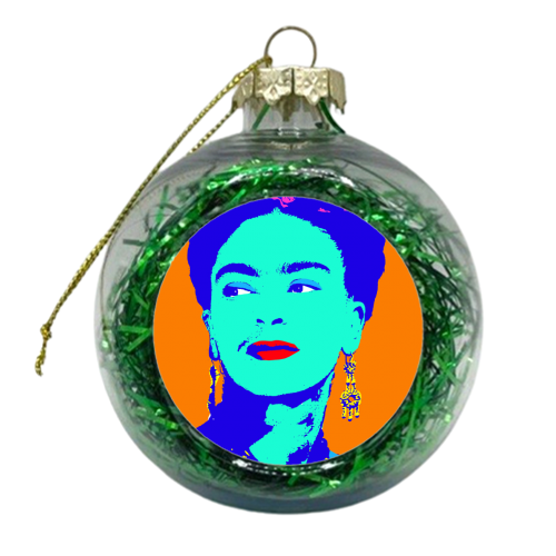 Frida - Orange & Blue - xmas bauble by Wallace Elizabeth