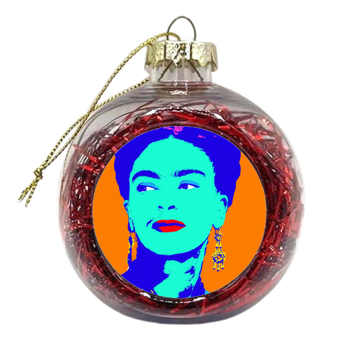 Frida - Orange & Blue - xmas bauble by Wallace Elizabeth