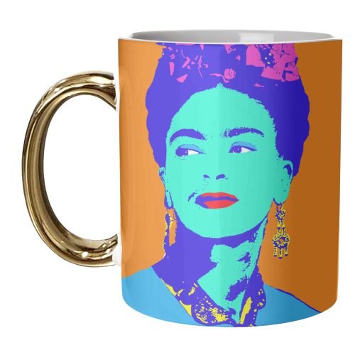 Frida - Orange & Blue - unique mug by Wallace Elizabeth