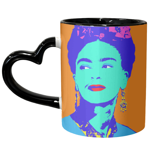 Frida - Orange & Blue - unique mug by Wallace Elizabeth