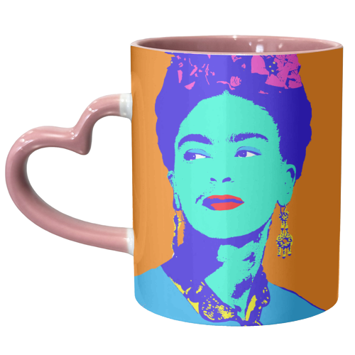 Frida - Orange & Blue - unique mug by Wallace Elizabeth