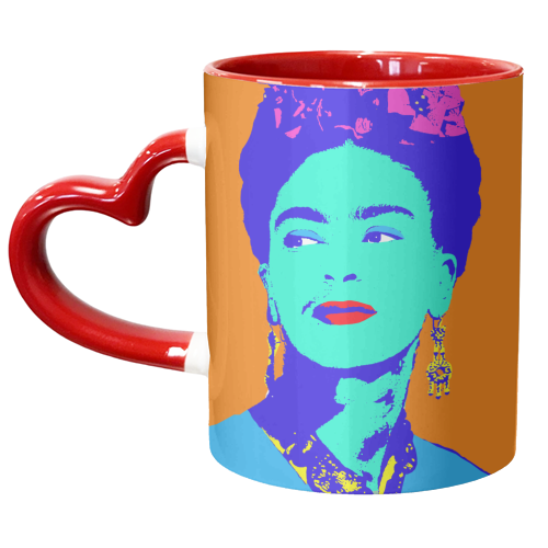 Frida - Orange & Blue - unique mug by Wallace Elizabeth