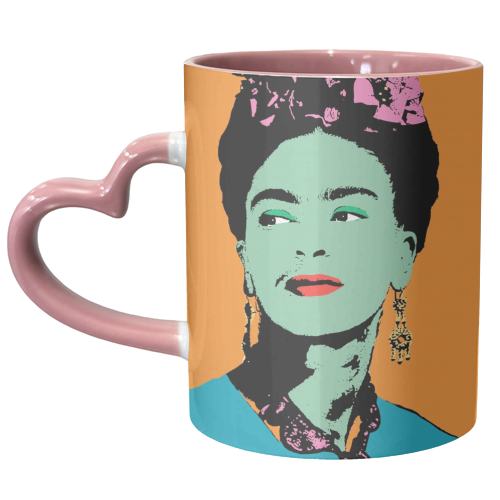 Frida - Orange, Green & Pink - unique mug by Wallace Elizabeth