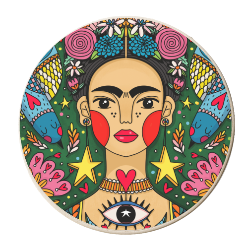 Frida - personalised beer coaster by Nichola Cowdery
