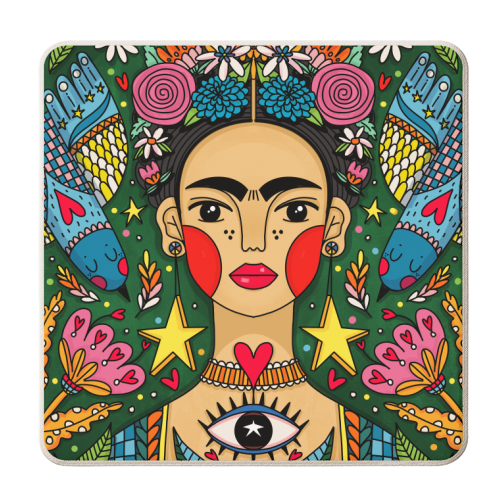 Frida - personalised beer coaster by Nichola Cowdery