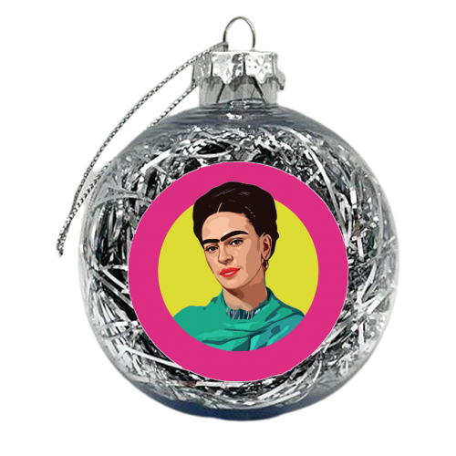FRIDA PINK - xmas bauble by DOLLY WOLFE