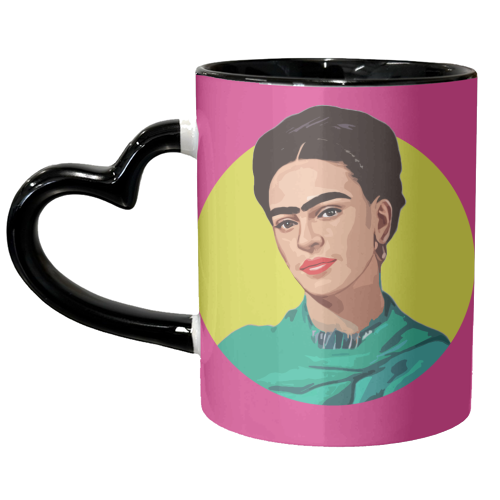 FRIDA PINK - unique mug by DOLLY WOLFE