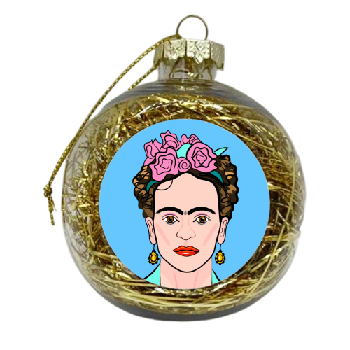 Frida Portrait - xmas bauble by Adam Regester