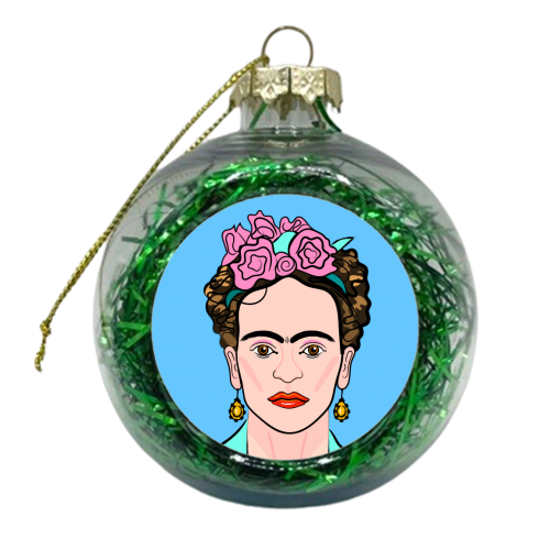 Frida Portrait - xmas bauble by Adam Regester