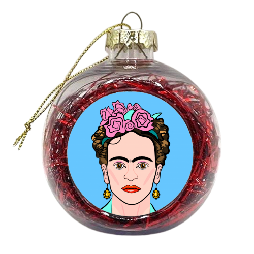Frida Portrait - xmas bauble by Adam Regester