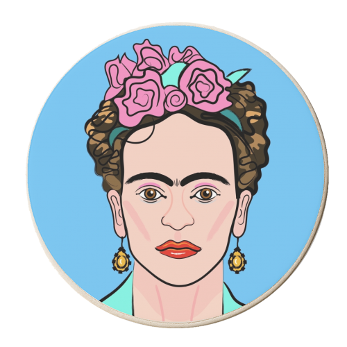 Frida Portrait - personalised beer coaster by Adam Regester