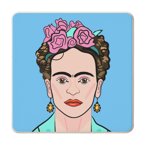Frida Portrait - personalised beer coaster by Adam Regester