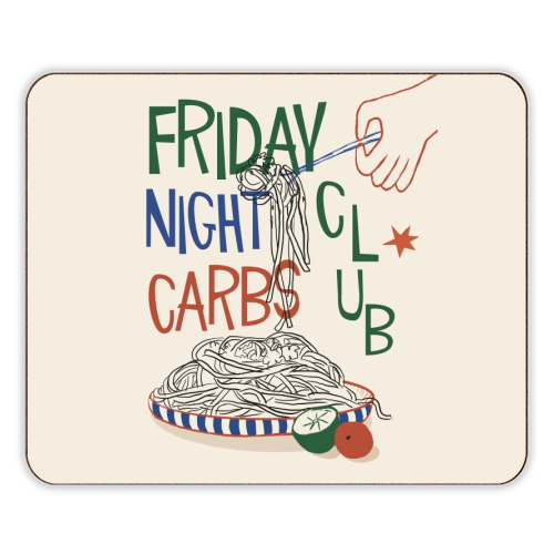 Friday Night Carbs Club - designer placemat by Giddy Kipper