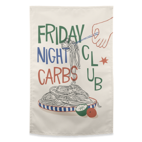 Friday Night Carbs Club - funny tea towel by Giddy Kipper