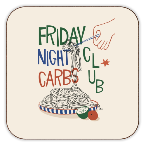 Friday Night Carbs Club - personalised beer coaster by Giddy Kipper