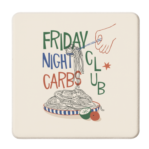 Friday Night Carbs Club - personalised beer coaster by Giddy Kipper